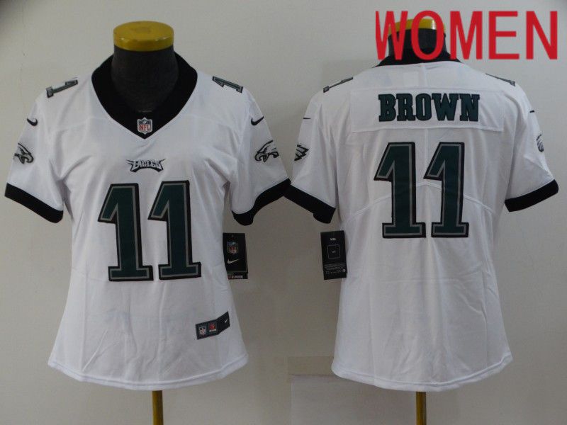 Women Philadelphia Eagles 11 Brown White 2022 Nike Limited Vapor Untouchable NFL Jersey